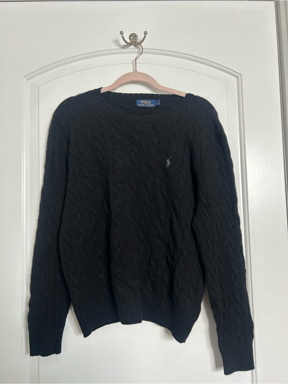 Polo by Ralph Lauren Wool Cashmere Blend Cable-Knit Crewneck Sweater chic preppy